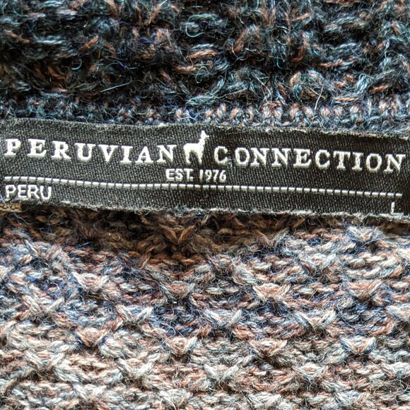 Peruvian Connection Cardigan Sweater Tunic Large Cotton Alpaca Wool - Picture 4 of 7